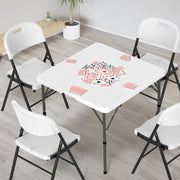 VINGLI 34” Square Folding Table Plastic Fold Card Table