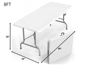 VINGLI Plastic Folding Table Portable Rectangular Table with Carrying Handle