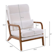 VINGLI AC106 Mid-Century High Back Armchair with Pillow Upholstered