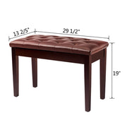 VINGLI Faux Leather Piano Bench with Padded Cushion