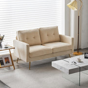 VINGLI 56" Upholstered Sofas for Living Room Modern Mini Beige Loveseat