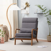 VINGLI Mid-Century High Back Armchair with Pillow Upholstered