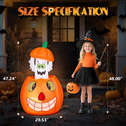 VINGLI Inflatable Halloween Pumpkin Decorations with LED Lights
