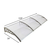 VINGLI Patio Window Awning Outdoor Awning Polycarbonate Door Canopy Cover Awnings