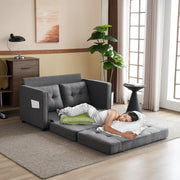 VINGLI 80" Fabric Loveseat Sleeper Sofa with Side Storage Pocket