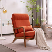 VINGLI Mid-Century High Back Armchair with Pillow Upholstered