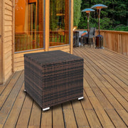 VINGLI 88 Gallon Outdoor Rattan Deck Box Patio Wicker Storage Box with Adjustable Feet