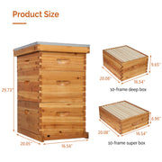 VINGLI 10 Frames Complete Beehive Kit with Waxed Foundations