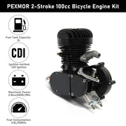 PEXMOR 100cc Bicycle Engine Kit 26-28inch Bikes Motor Refit Full Set