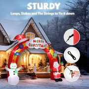 VINGLI 9ft Tall Christmas Santa Archaway Inflatable for Indoor Outdoor Garden Decor