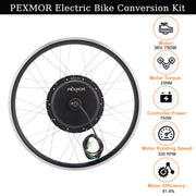 PEXMOR 24" 36V 750W Ebike Conversion Kit Update 3 Modes Controller