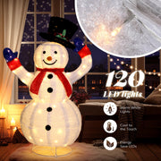 VINGLI 4/6 FT Lighted Christmas Snowman with LED Lights Ground Stakes for Outdoor Holiday Indoor Decor