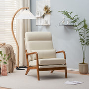 VINGLI Mid-Century High Back Armchair with Pillow Upholstered