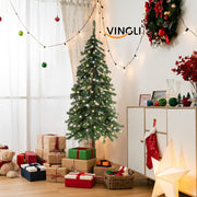 VINGLI 5/6 Ft Pre-lit Artificial Christmas Tree with Realistic Branch Tips for Home Office Party Decoration