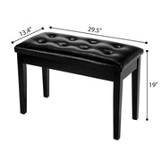 VINGLI Faux Leather Piano Bench with Padded Cushion