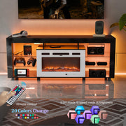 VINGLI 75" Fireplace TV Stand with LED Lights