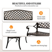 VINGLI 40.5in Patio Garden Bench Outdoor Metal Seat Black/Bronze