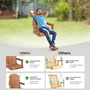 VINGLI Single Patio Porch Swing with Cup Holder