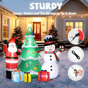 VINGLI 6/7.7/8 ft Height Inflatable LED Lighted Christmas Tree Santa Snowman Blow up Yard Decoration