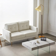 VINGLI 56" Upholstered Sofas for Living Room Modern Mini Beige Loveseat