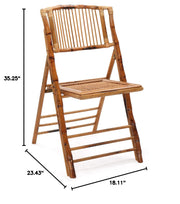VINGLI Bamboo Chair Wooden Patio Foldable Chairs
