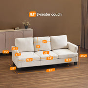 VINGLI 83" Sofa Couches 3 Seater Upholstery Cozy Sofas