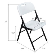 VINGLI 4 Pcs Portable HDPE Folding Chairs with Steel Frame