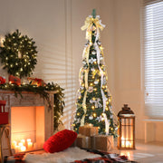 VINGLI Pop up Artificial Christmas Tree with Lights Xmas Decorations