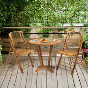 VINGLI Bamboo Chair Wooden Patio Foldable Chairs