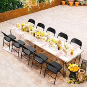 VINGLI Portable Folding Chairs 350lbs All Steel Metal Frame Stackable Commercial Seat