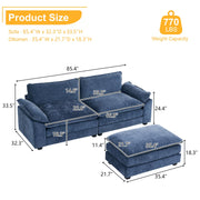 VINGLI 85.4" Loveseat L-Shaped Sectional Sofa Couch