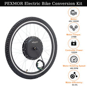 PEXMOR 26inch Electric Bike Conversion Kit Front/Rear Wheel E-Bike Conversion Kit