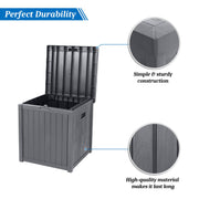 VINGLI 51 Gallon Medium Deck Storage Box Resin Deck Box for Patio Furniture Grey/Brown