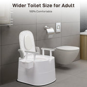 VINGLI Portable Toilet with Back & Hidden Handrail