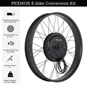 PEXMOR 26inch Electric Bike Conversion Kit Fat Front Wheel  Ebike Hub Motor Kit Upgrade 3 Mode Controller Wheel Kit