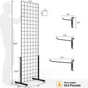 VINGLI 1/2/3 PCS Wire Grid Panel Floorstanding/Triangle/Gondola/4-Way/Wire Detachable Display Rack