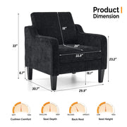 VINGLI 30" Chenille Modern Accent Chair
