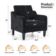 VINGLI AC117 30" Chenille Modern Oversized Upholstered Accent Chair