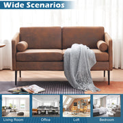 VINGLI LS107 52" Mid-Century Modern Loveseat Sofa with Bolster Pillows Upholstered 2-Seat Couch