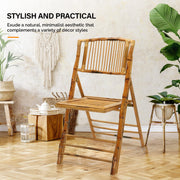 VINGLI Bamboo Chair Wooden Patio Foldable Chairs