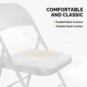 VINGLI Pu Leather Folding Chairs with Padded Seats 350lbs