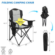 VINGLI Portable Folding Camping Chair with Cooler & Carry Bag