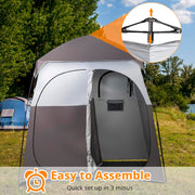 VINGLI 7.5 FT 2 Room Camping Shower Tent with Carrying Bag