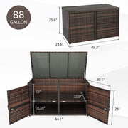 VINGLI 88 Gallon Outdoor Rattan Deck Box S104 BTCWX 369