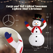 VINGLI 4/6 FT Lighted Christmas Snowman with LED Lights Ground Stakes for Outdoor Holiday Indoor Decor