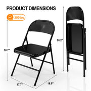 VINGLI Portable Folding Chairs 350lbs All Steel Metal Frame Stackable Commercial Seat