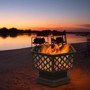 VINGLI 22" Wood Portable Burning Fire Pit Hex Shaped