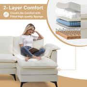 VINGLI 129'' L-Shaped Sectional Couches Reversible Sofa