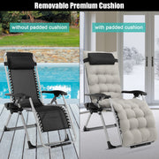 VINGLI Zero Gravity Chair Padded Patio Lounger Chair with Removable Cushion and Cup Holder
