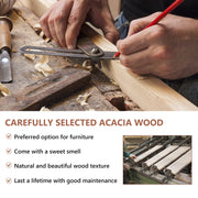 VINGLI Outdoor Rustic Acacia Wood Bench with Metal Legs